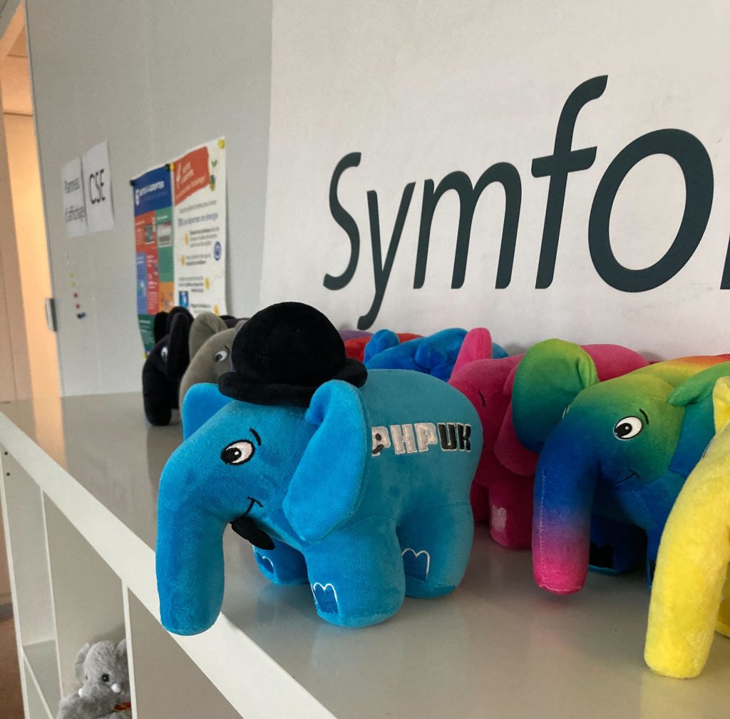 Photo of the elephant plushes at SensioLabs.
