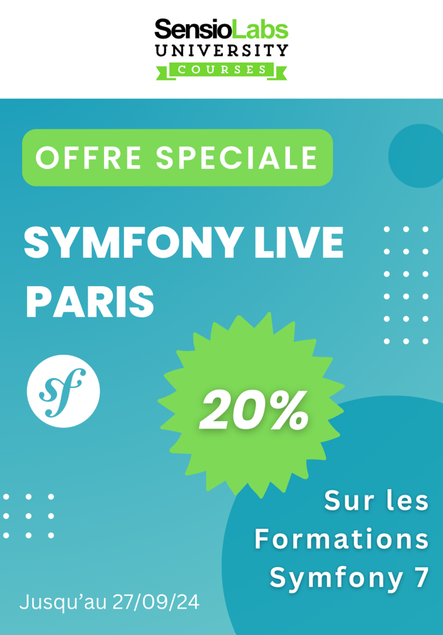 offre SymfonyLive Paris, -20% sur les formations Symfony 7